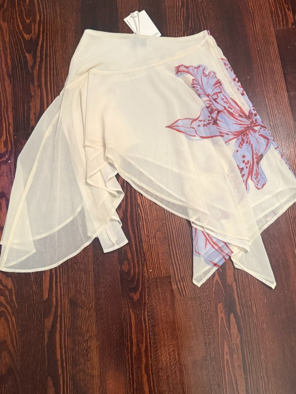 NWT Peppermayo Yellow Kia Low Rise Asymmetrical Midi Skirt Size 2 - Picture 3 of 6
